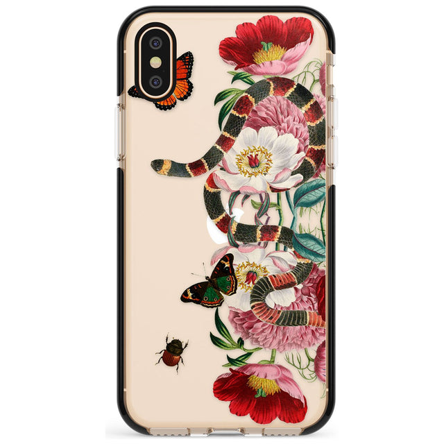Floral Snake Pink Fade Impact Phone Case for iPhone X XS Max XR
