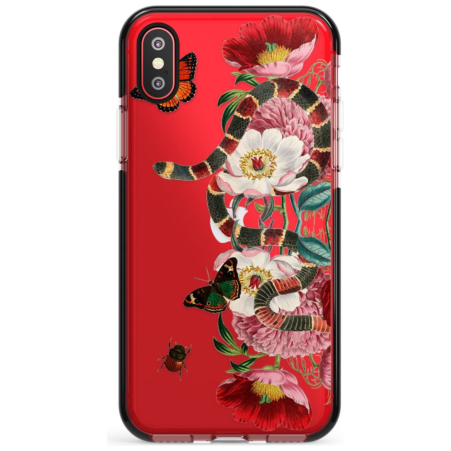 Floral Snake Pink Fade Impact Phone Case for iPhone X XS Max XR