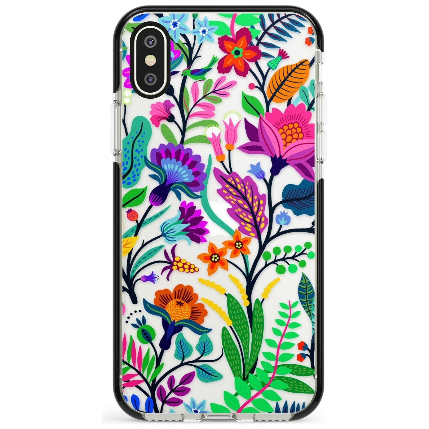 Floral Vibe Black Impact Phone Case for iPhone X XS Max XR