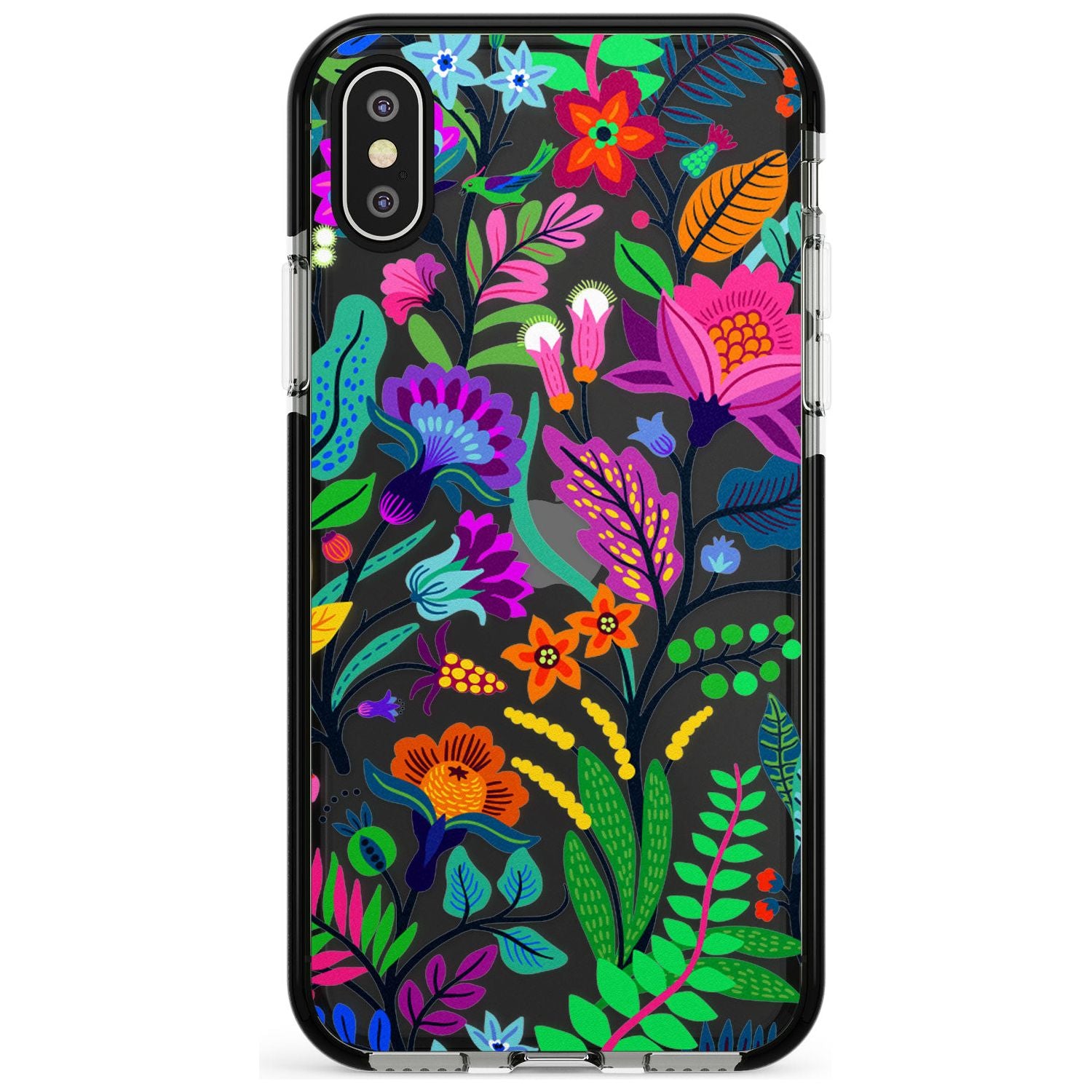 Floral Vibe Black Impact Phone Case for iPhone X XS Max XR