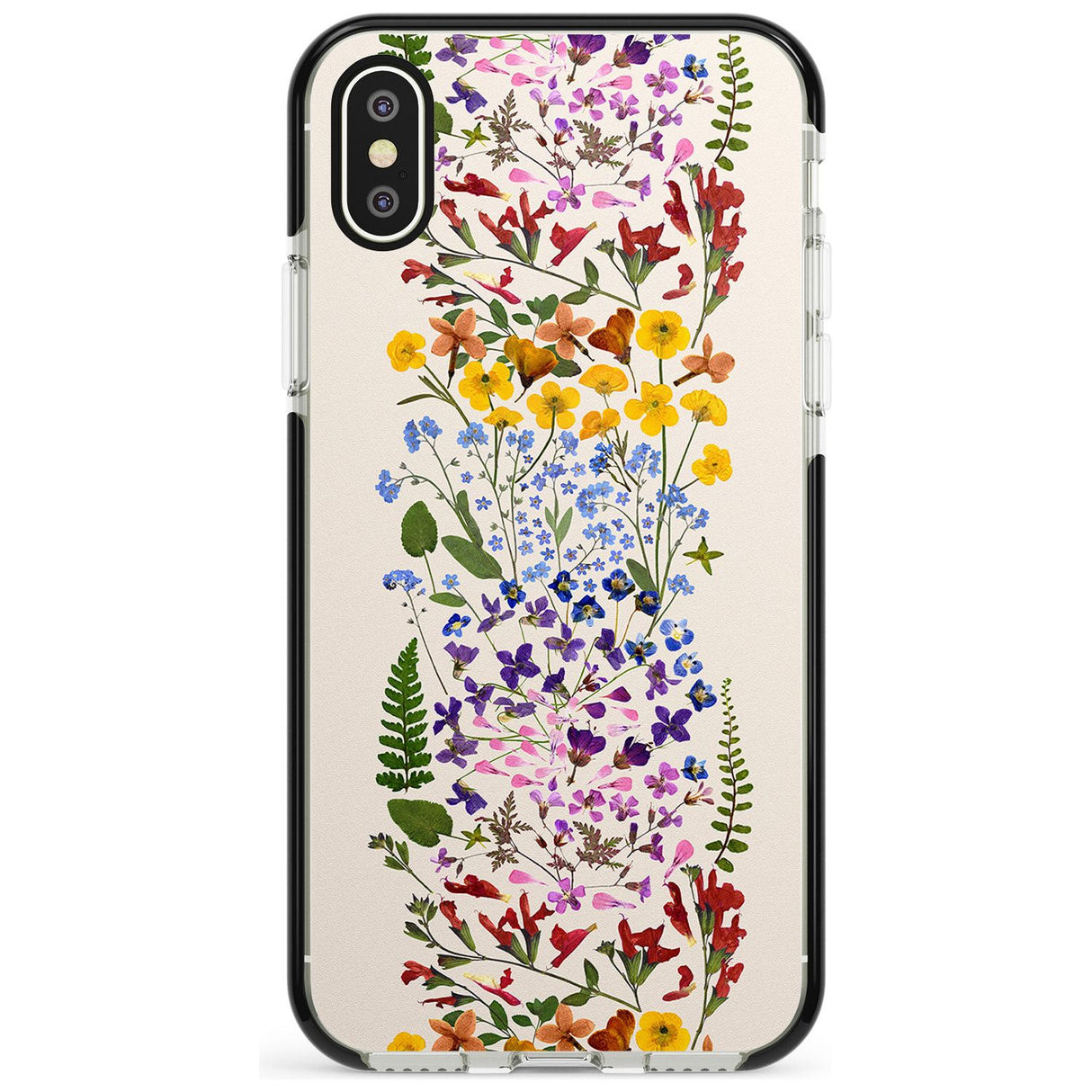 Wildflower Stripe Design - Cream Black Impact Phone Case for iPhone X XS Max XR