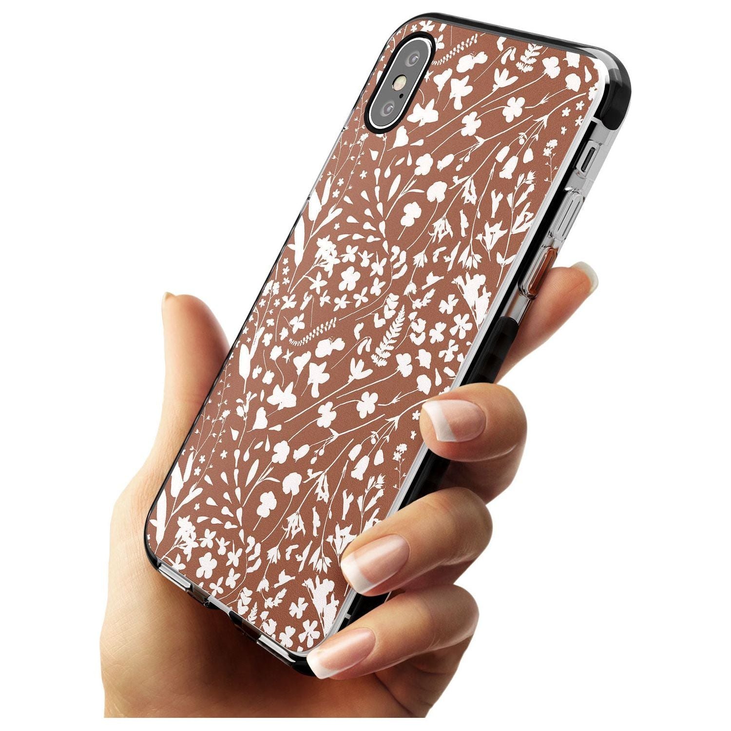 Wildflower Cluster on Terracotta Black Impact Phone Case for iPhone X XS Max XR
