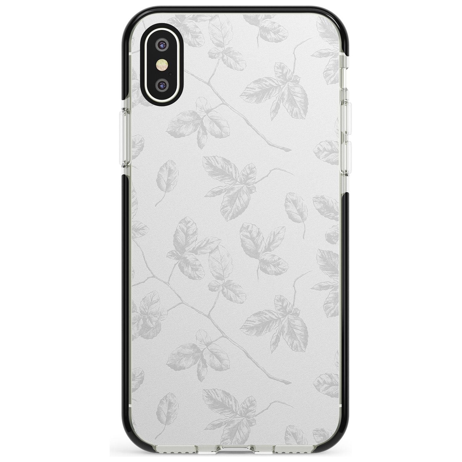 Grey Branches Vintage Botanical Black Impact Phone Case for iPhone X XS Max XR