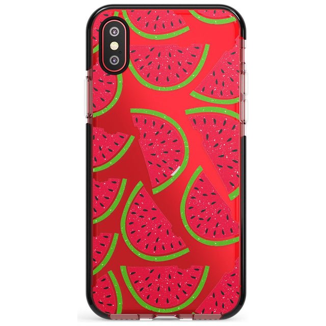 Watermelon Pattern Black Impact Phone Case for iPhone X XS Max XR