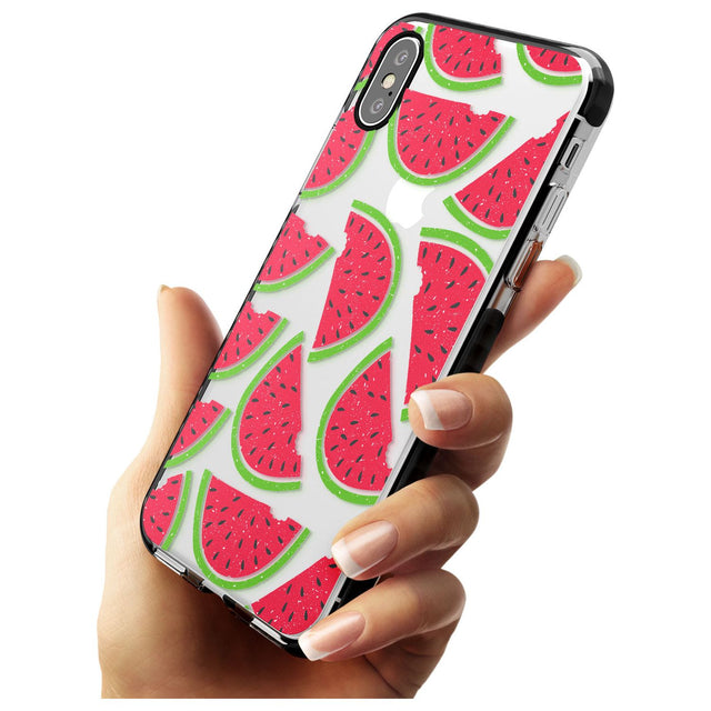 Watermelon Pattern Black Impact Phone Case for iPhone X XS Max XR