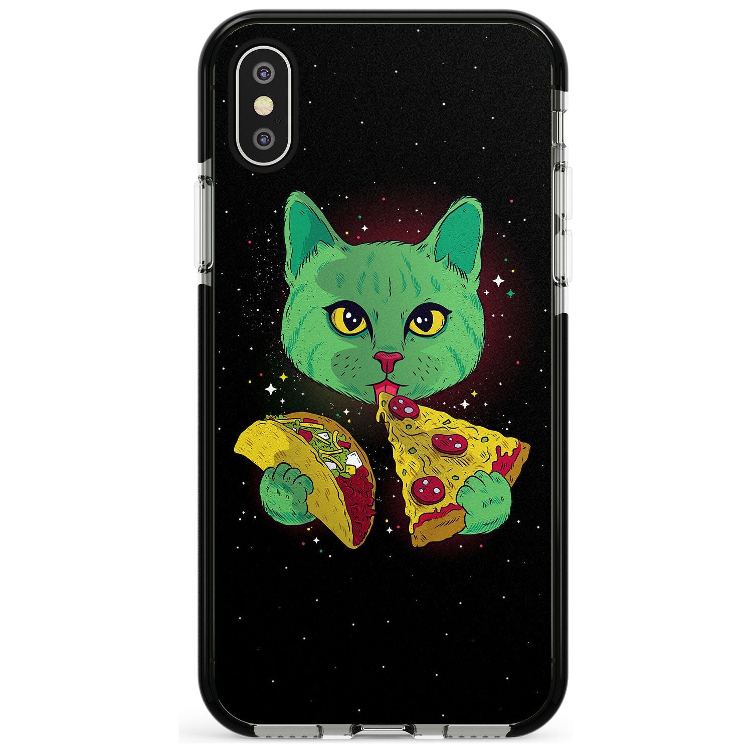 Pizza Purr Black Impact Phone Case for iPhone X XS Max XR