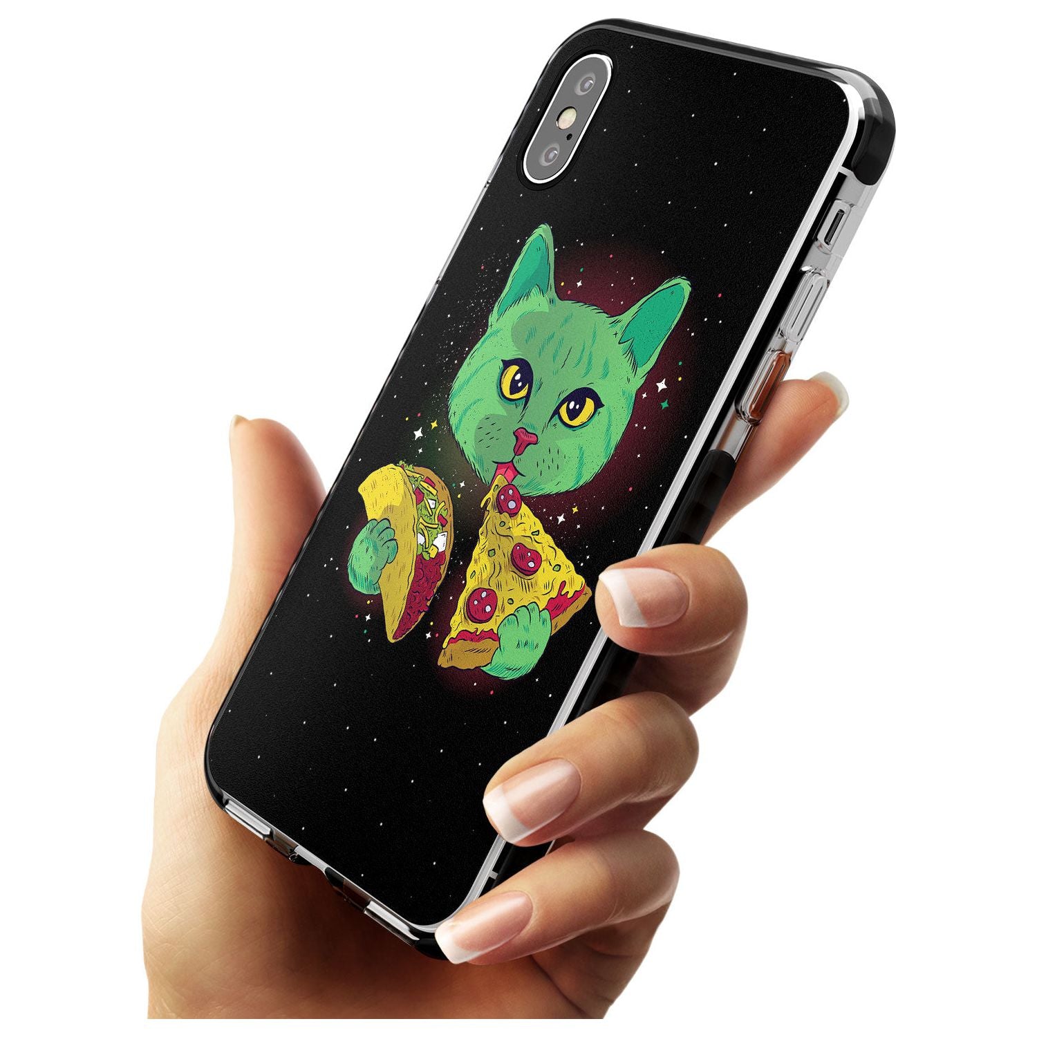 Pizza Purr Black Impact Phone Case for iPhone X XS Max XR
