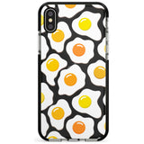 Fried Egg Pattern Black Impact Phone Case for iPhone X XS Max XR