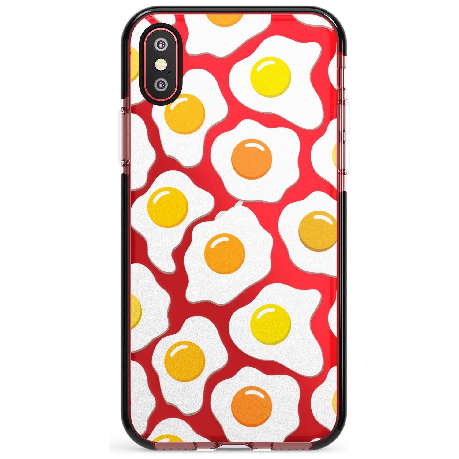 Fried Egg Pattern Black Impact Phone Case for iPhone X XS Max XR