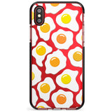 Fried Egg Pattern Black Impact Phone Case for iPhone X XS Max XR