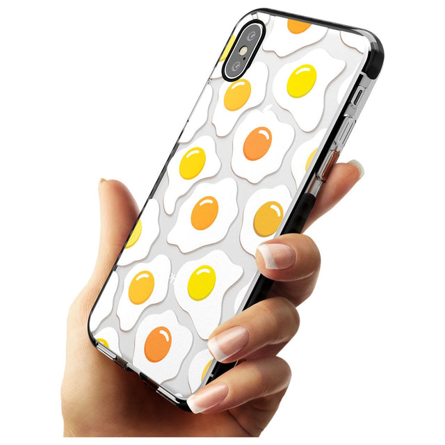 Fried Egg Pattern Black Impact Phone Case for iPhone X XS Max XR