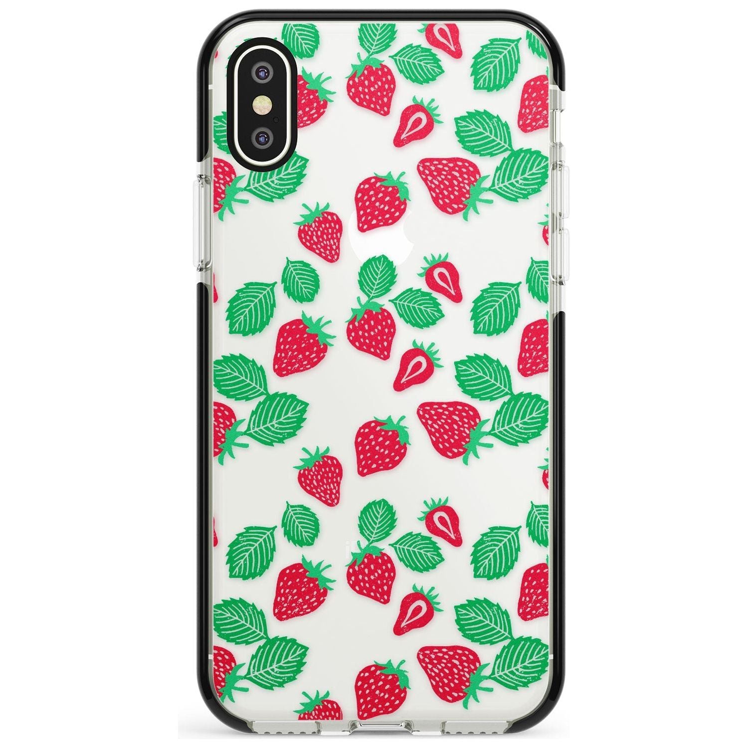 Strawberry Pattern iPhone Case  Black Impact Phone Case - Case Warehouse