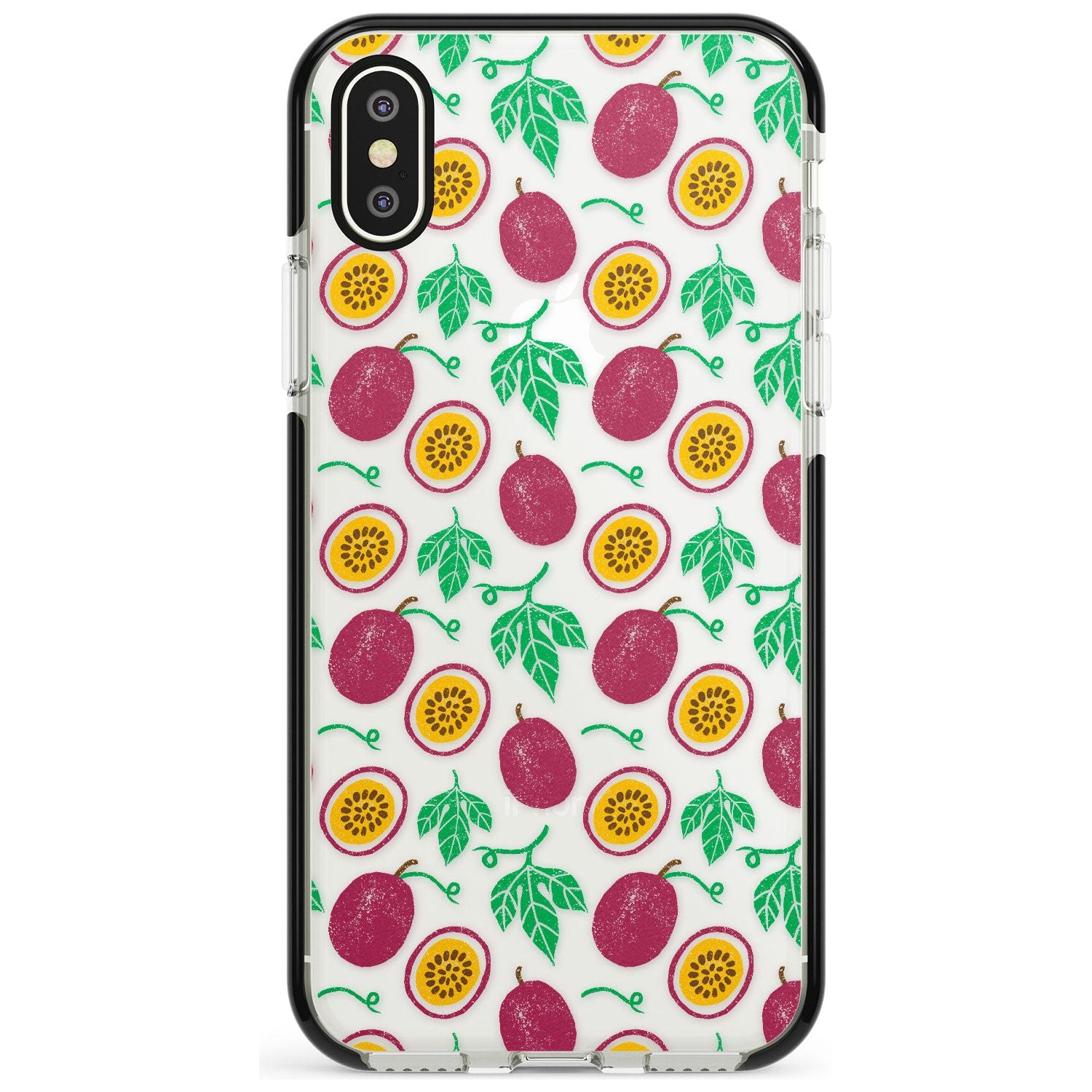 Passion Fruit Pattern iPhone Case  Black Impact Phone Case - Case Warehouse