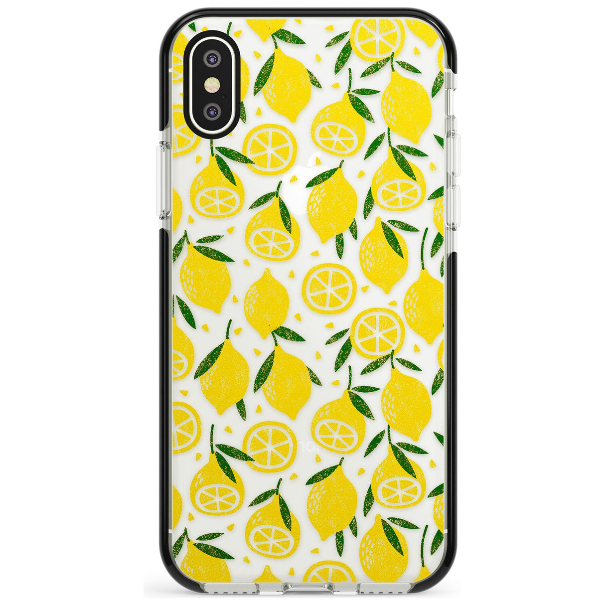 Bright Lemon Fruity Pattern iPhone Case  Black Impact Phone Case - Case Warehouse