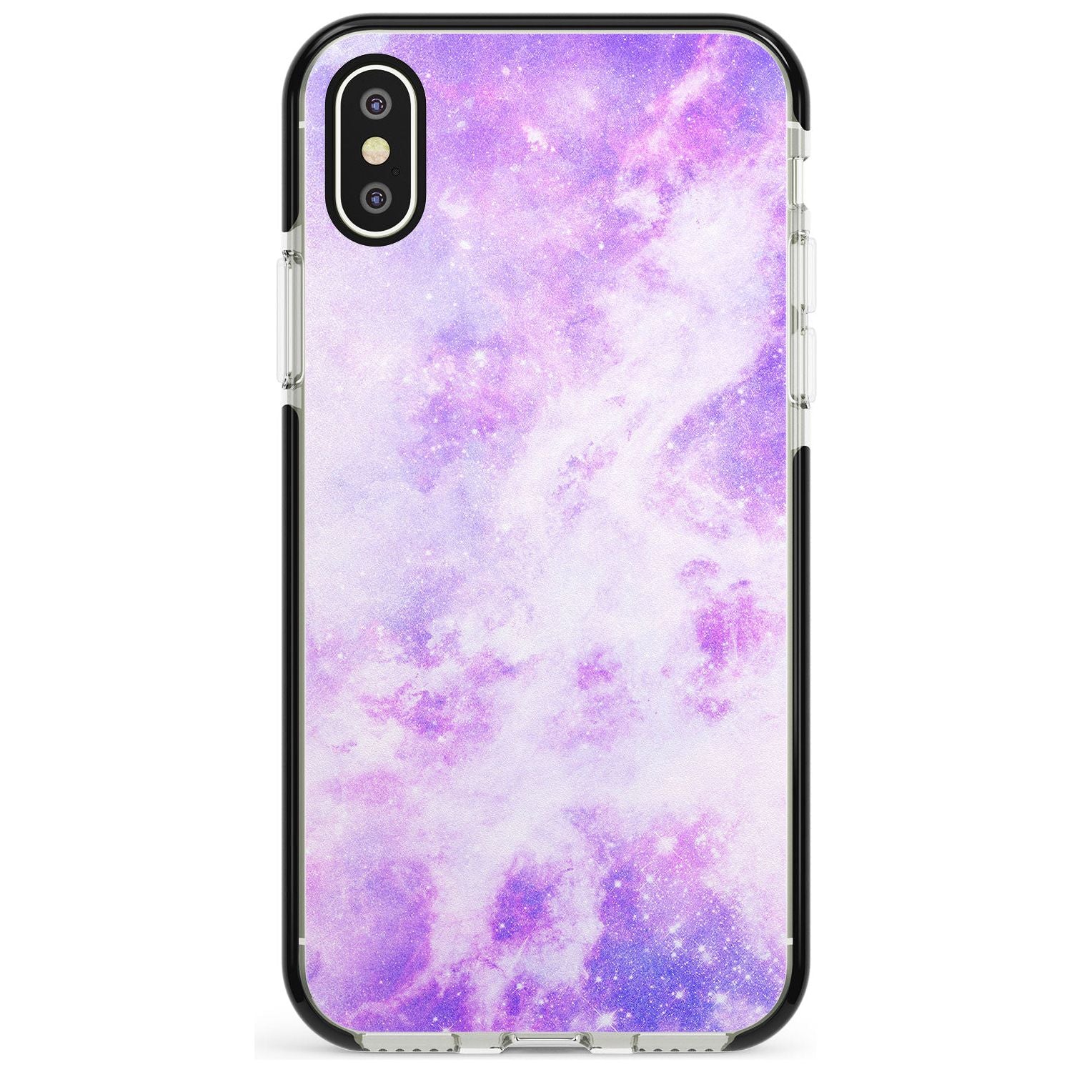 Purple Galaxy Pattern Design Black Impact Phone Case for iPhone X XS Max XR