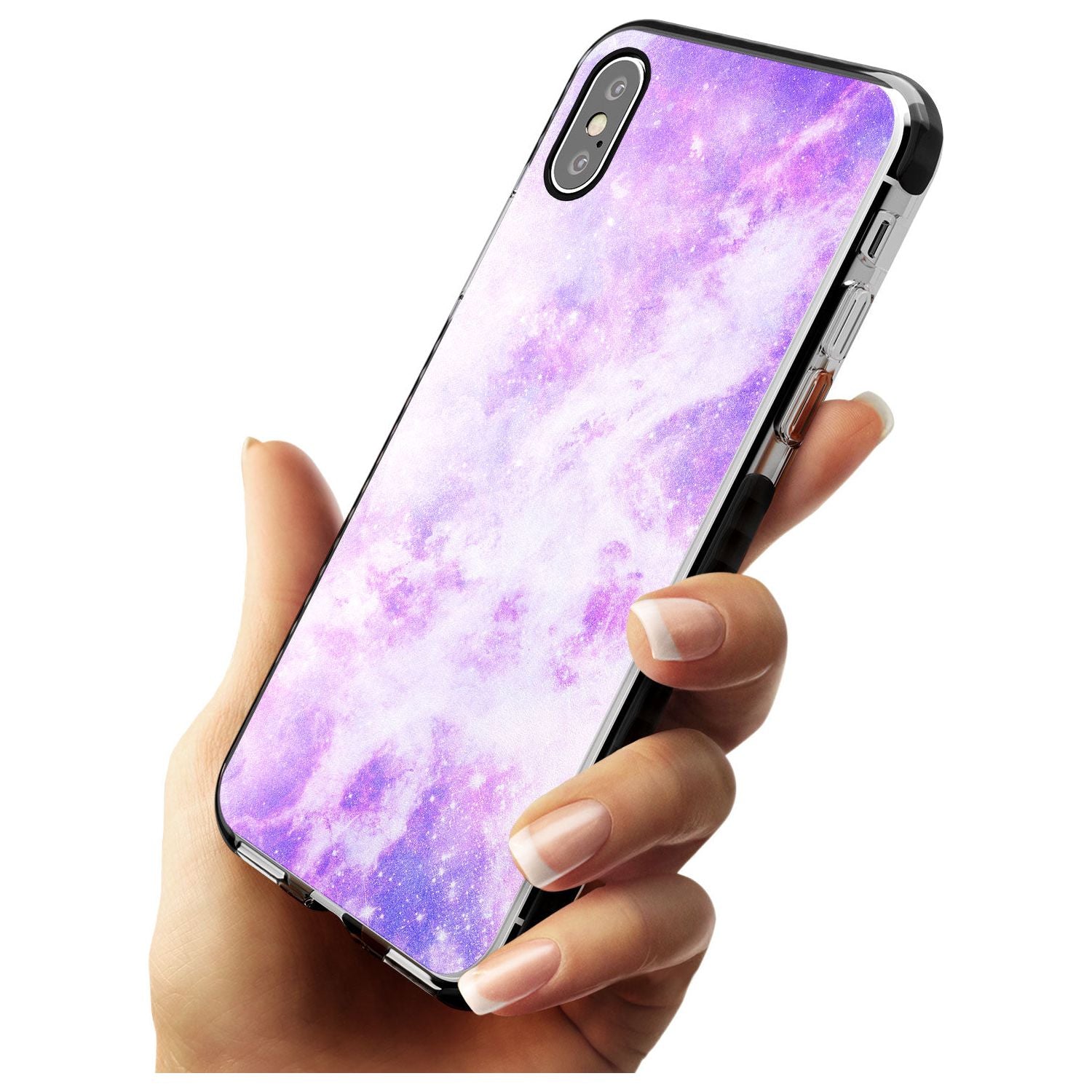 Purple Galaxy Pattern Design Black Impact Phone Case for iPhone X XS Max XR