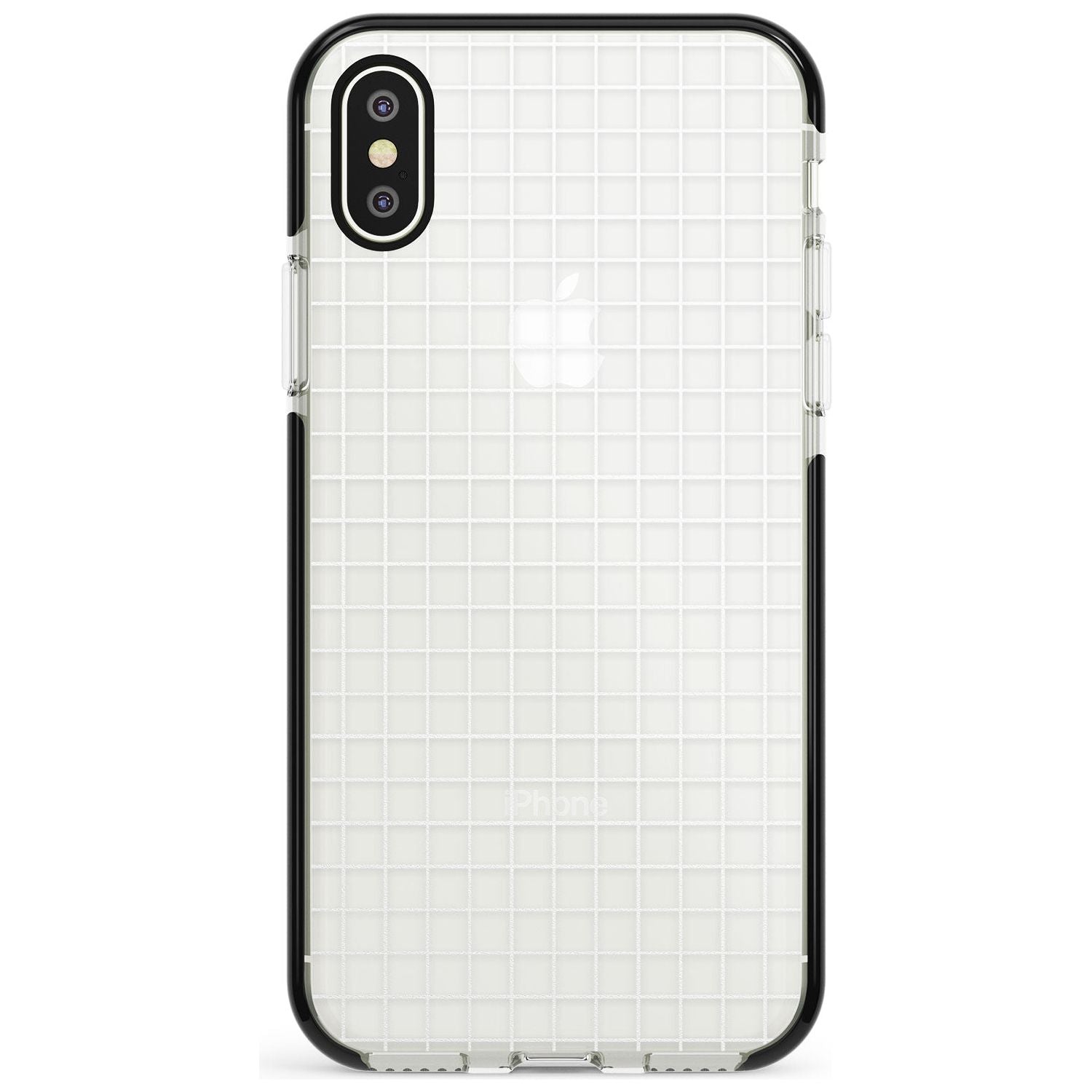 Simplistic Small Grid Designs White (Transparent) Black Impact Phone Case for iPhone X XS Max XR