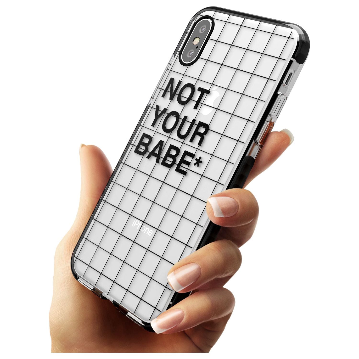 Grid Pattern Not Your Babe Black Impact Phone Case for iPhone X XS Max XR