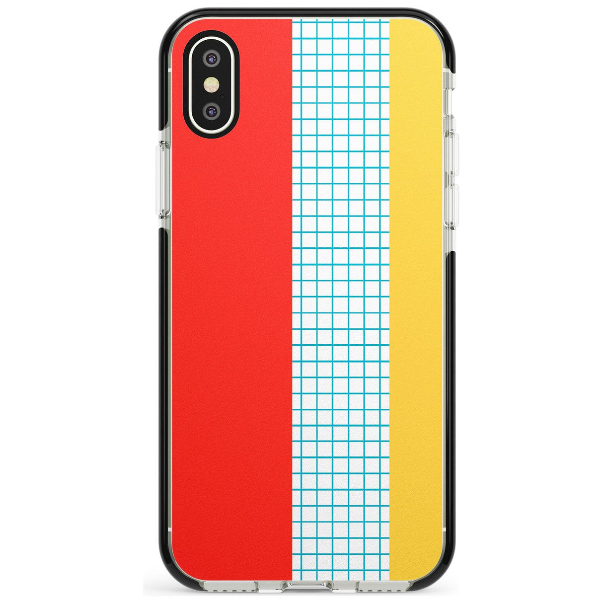 Abstract Grid Red, Blue, Yellow Black Impact Phone Case for iPhone X XS Max XR