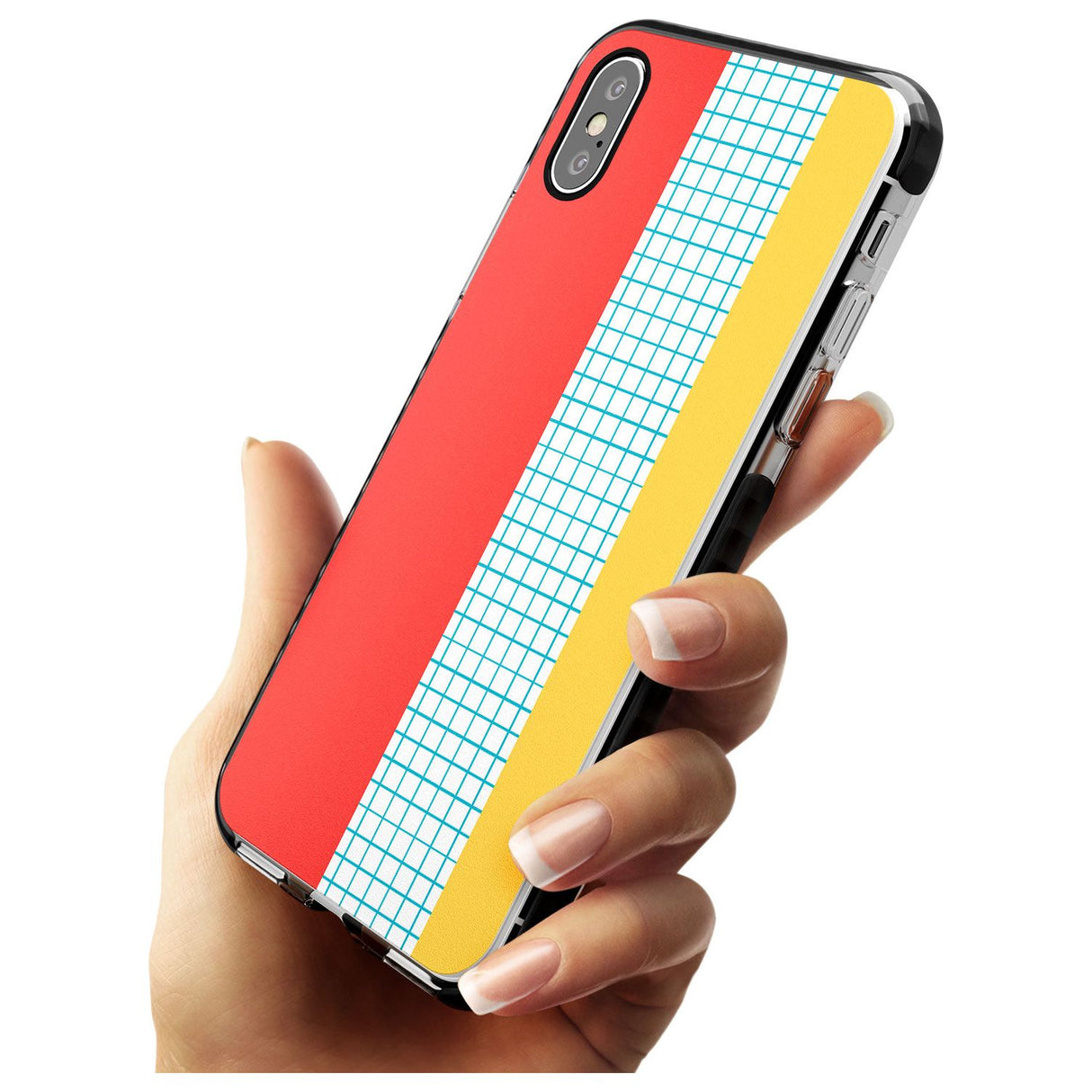 Abstract Grid Red, Blue, Yellow Black Impact Phone Case for iPhone X XS Max XR
