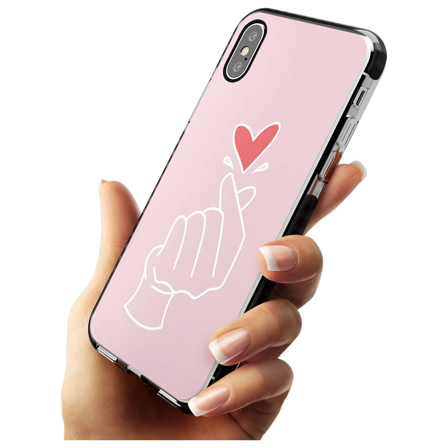 Finger Heart in Pink Pink Fade Impact Phone Case for iPhone X XS Max XR
