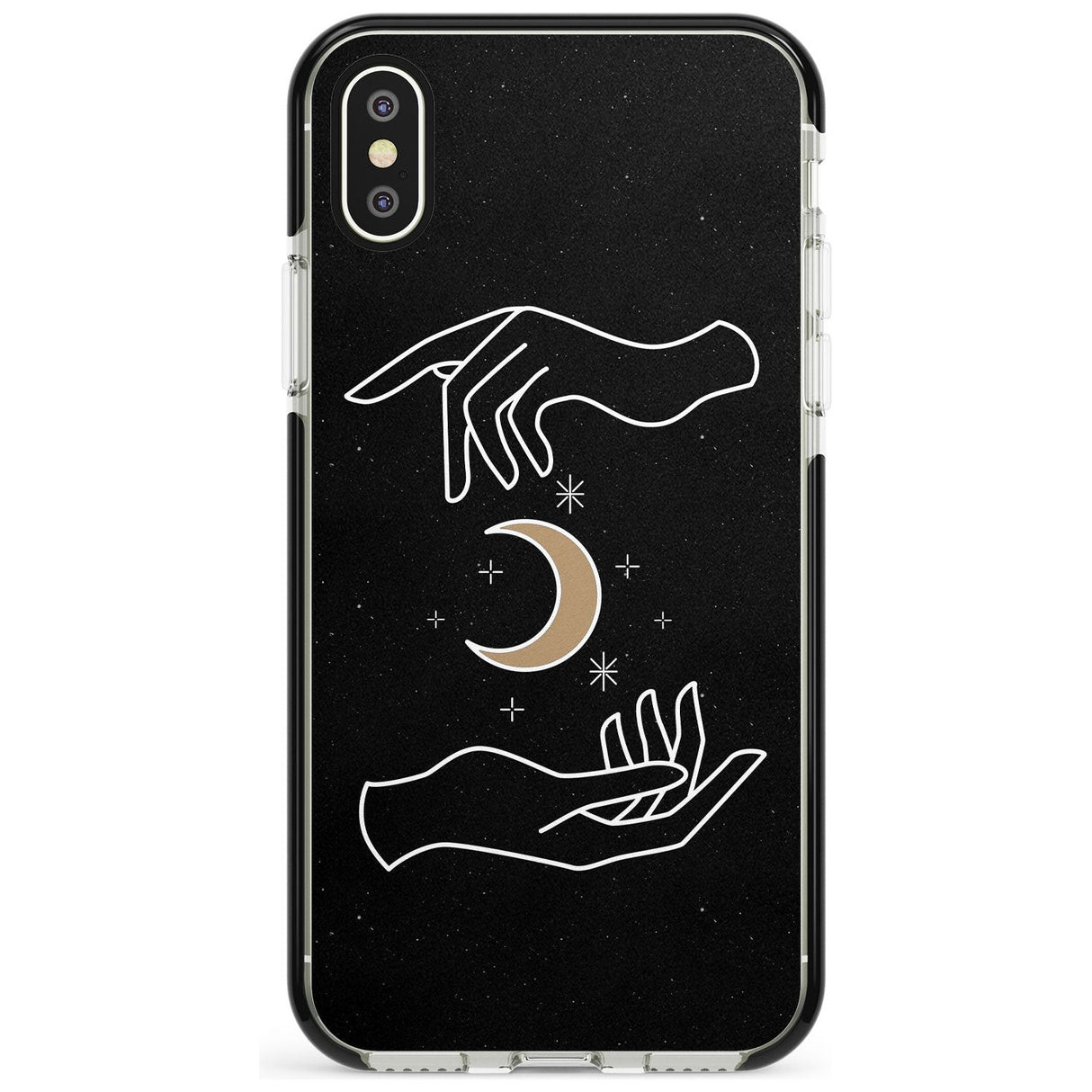 Hands Surrounding Moon Pink Fade Impact Phone Case for iPhone X XS Max XR