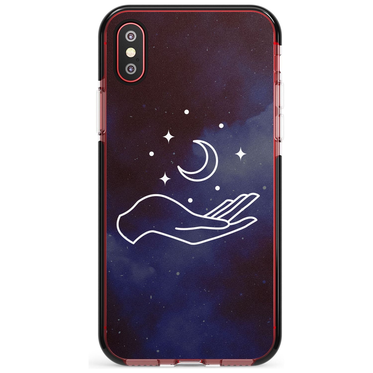 Floating Moon Above Hand Pink Fade Impact Phone Case for iPhone X XS Max XR