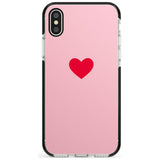 Single Heart Red & Pink Black Impact Phone Case for iPhone X XS Max XR