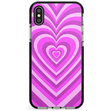 Pink Heart Illusion Black Impact Phone Case for iPhone X XS Max XR