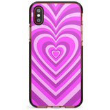 Pink Heart Illusion Black Impact Phone Case for iPhone X XS Max XR