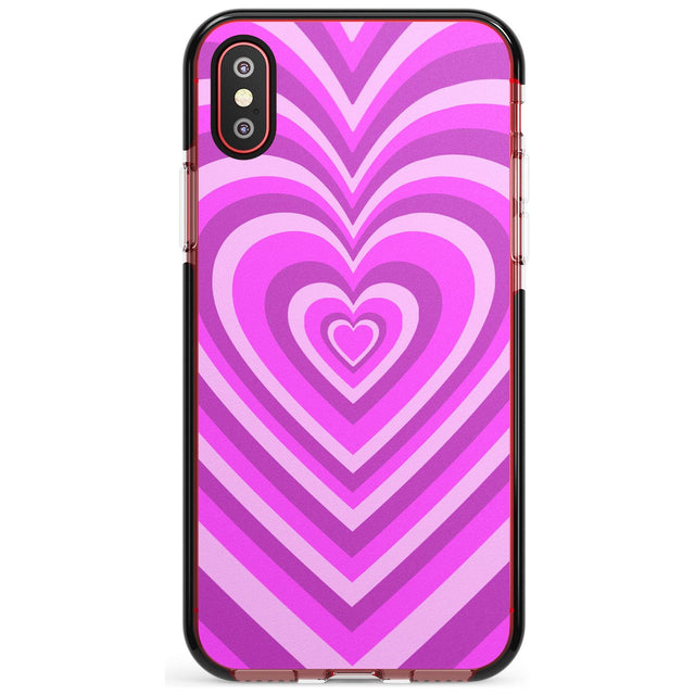 Pink Heart Illusion Black Impact Phone Case for iPhone X XS Max XR