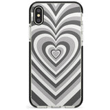 Monochrome Heart Illusion Black Impact Phone Case for iPhone X XS Max XR