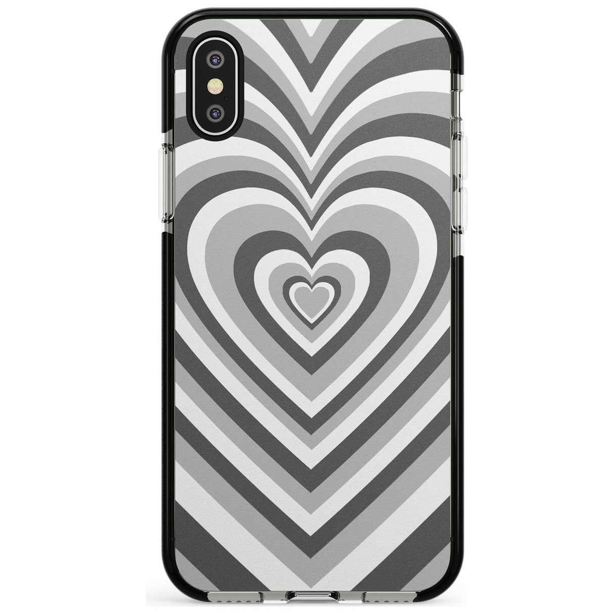 Monochrome Heart Illusion Black Impact Phone Case for iPhone X XS Max XR