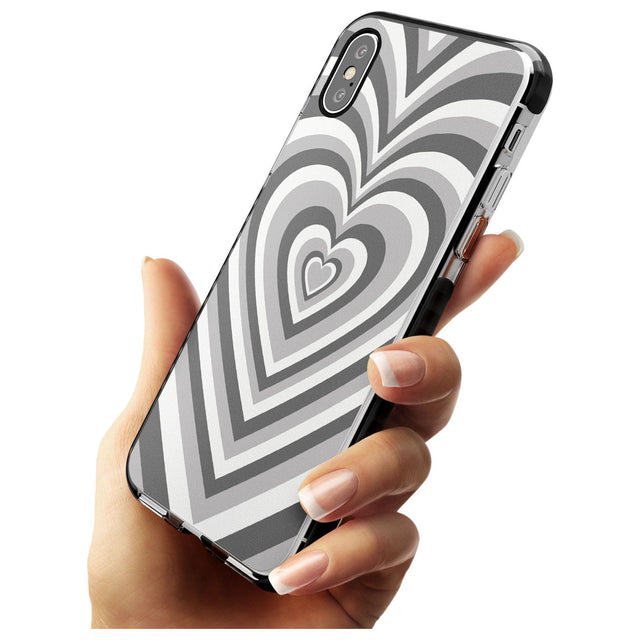 Monochrome Heart Illusion Black Impact Phone Case for iPhone X XS Max XR