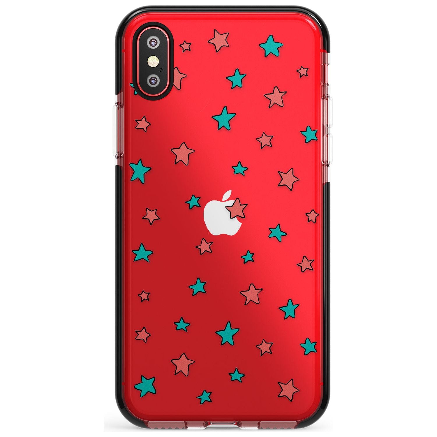 Heartstopper Stars Pattern Black Impact Phone Case for iPhone X XS Max XR