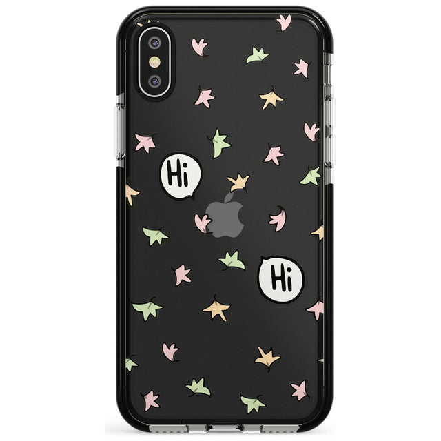 Heartstopper Leaves Pattern Black Impact Phone Case for iPhone X XS Max XR