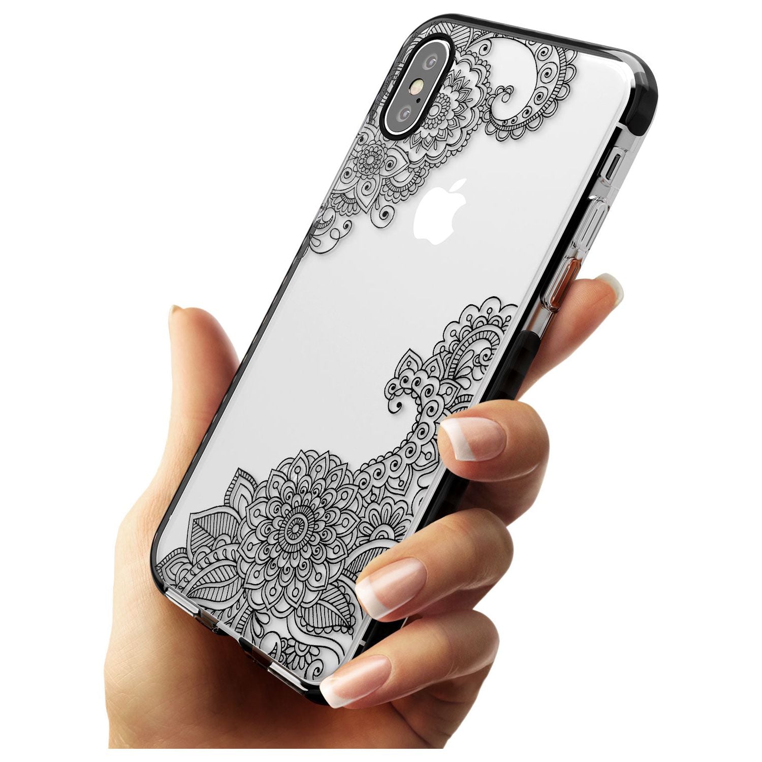 Black Henna Botanicals Black Impact Phone Case for iPhone X XS Max XR