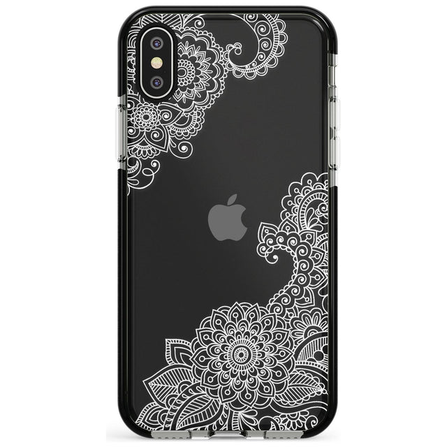 White Henna Botanicals Black Impact Phone Case for iPhone X XS Max XR