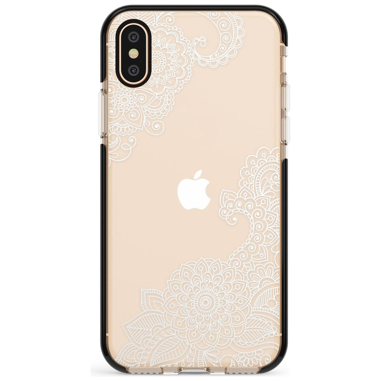 White Henna Botanicals Black Impact Phone Case for iPhone X XS Max XR