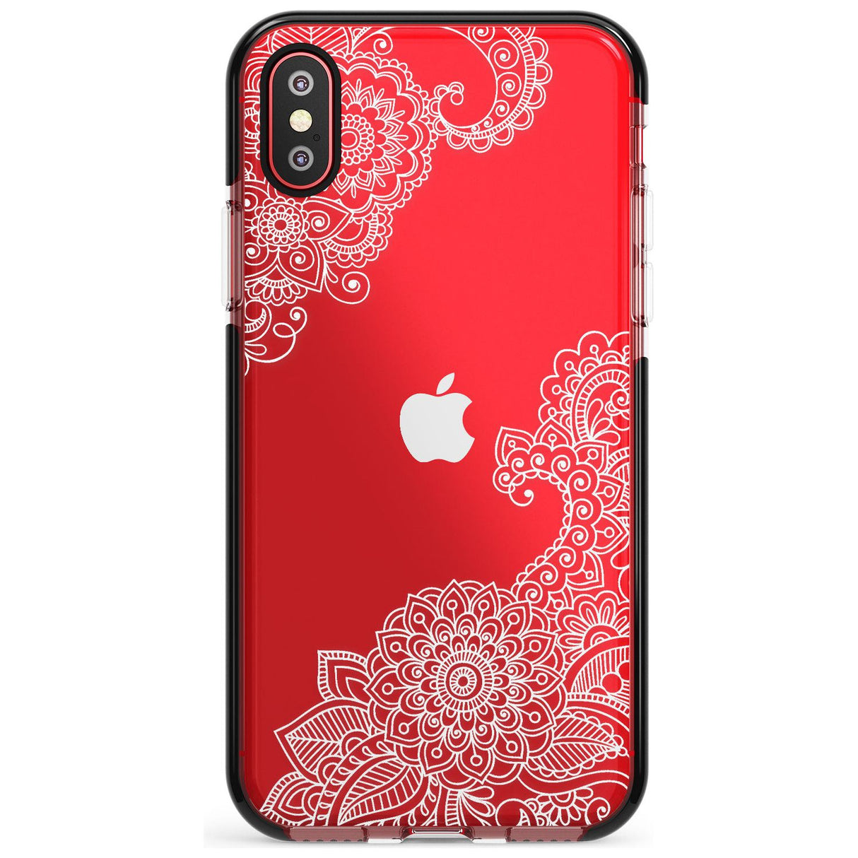 White Henna Botanicals Black Impact Phone Case for iPhone X XS Max XR