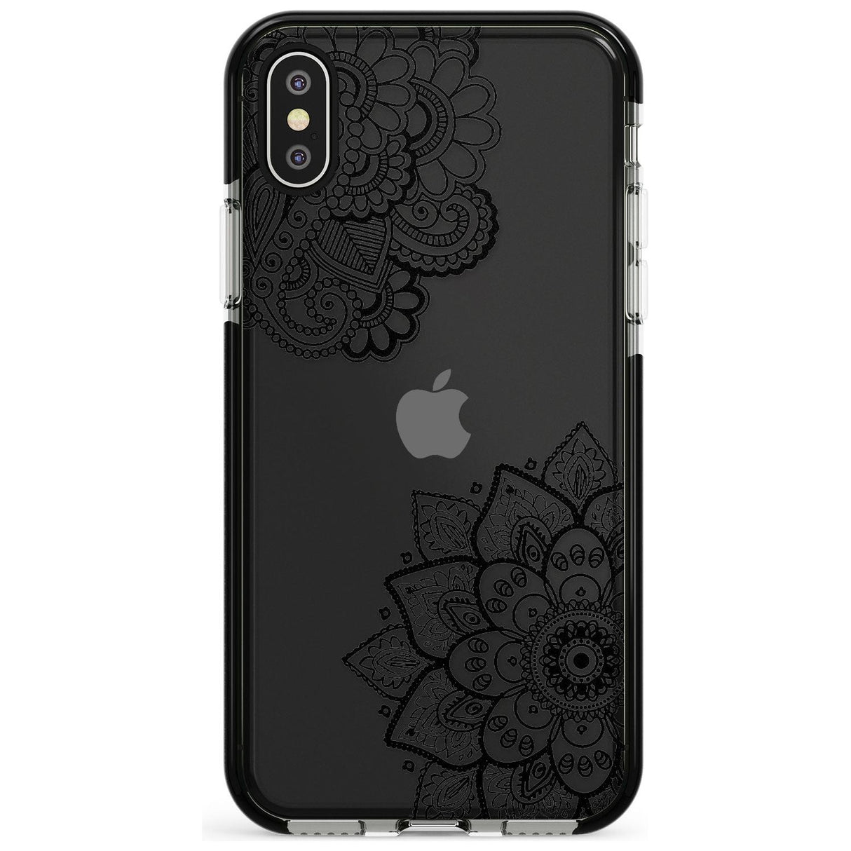 Black Henna Florals Black Impact Phone Case for iPhone X XS Max XR