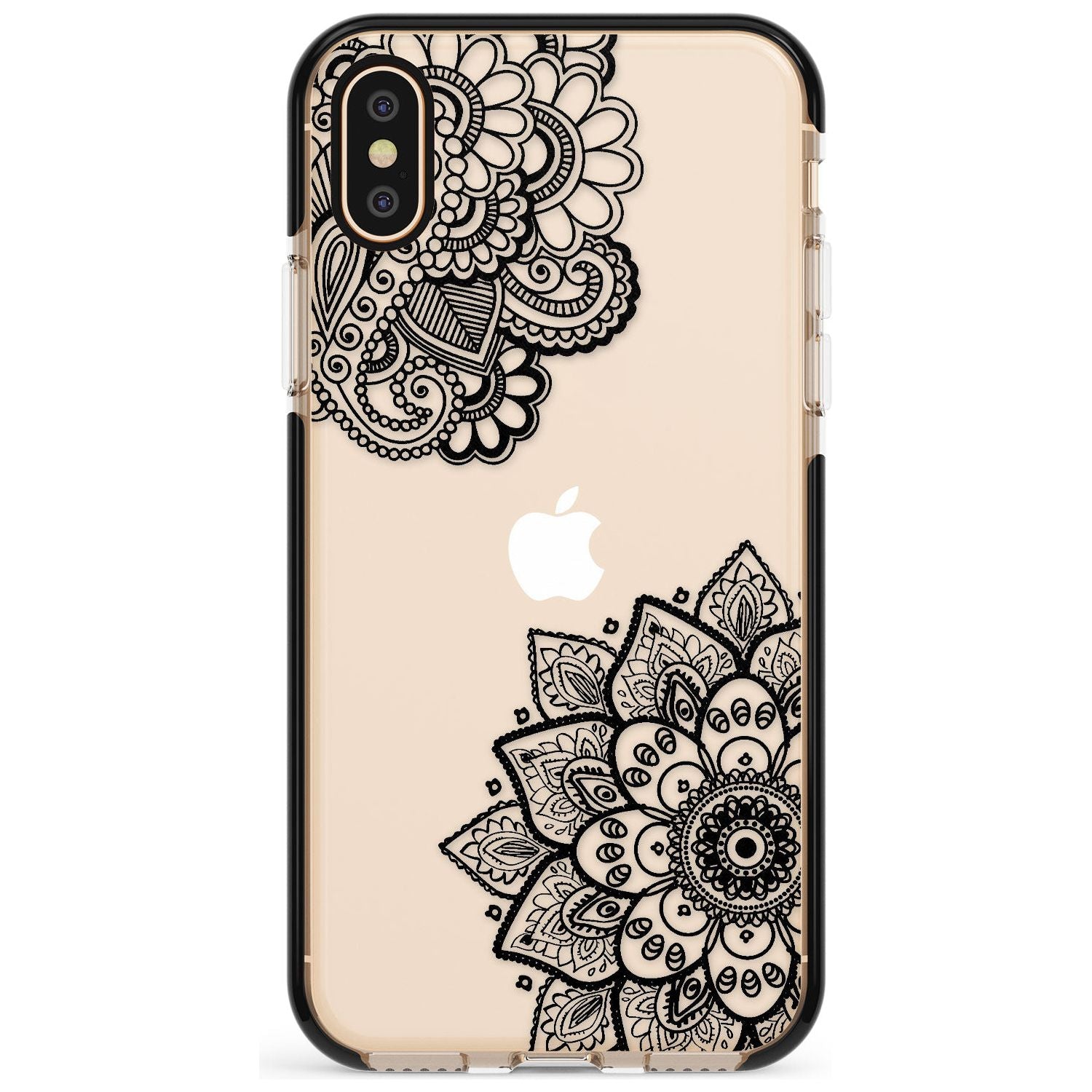 Black Henna Florals Black Impact Phone Case for iPhone X XS Max XR