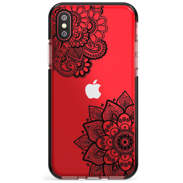 Black Henna Florals Black Impact Phone Case for iPhone X XS Max XR