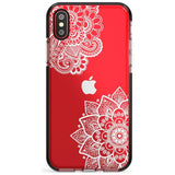 White Henna Florals Black Impact Phone Case for iPhone X XS Max XR