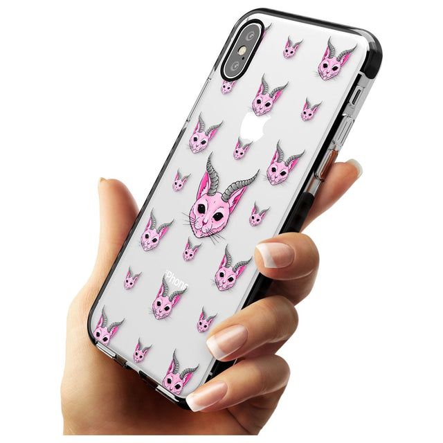 Demon Cat Pattern Black Impact Phone Case for iPhone X XS Max XR