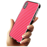 Neon Pink & Red Houndstooth Pattern Black Impact Phone Case for iPhone X XS Max XR