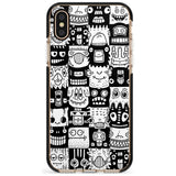 Checkerboard Heads Black Impact Phone Case for iPhone X XS Max XR