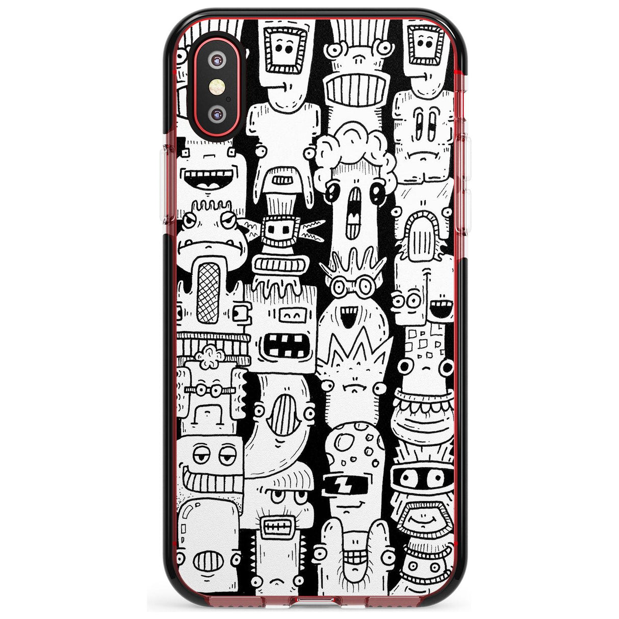 Monochrome Heads Black Impact Phone Case for iPhone X XS Max XR