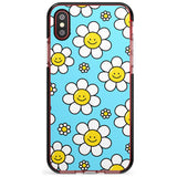 Daisy Faces Kawaii Pattern Black Impact Phone Case for iPhone X XS Max XR