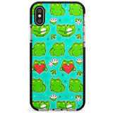 Frog Booty Kawaii Pattern Black Impact Phone Case for iPhone X XS Max XR